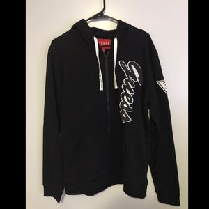 Guess black zip up sweater